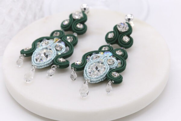 Product shot of the Emerald and Turquoise Meghan Earrings