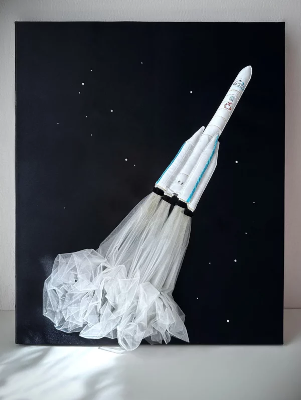 Tableau brodé 3D Ariane 6